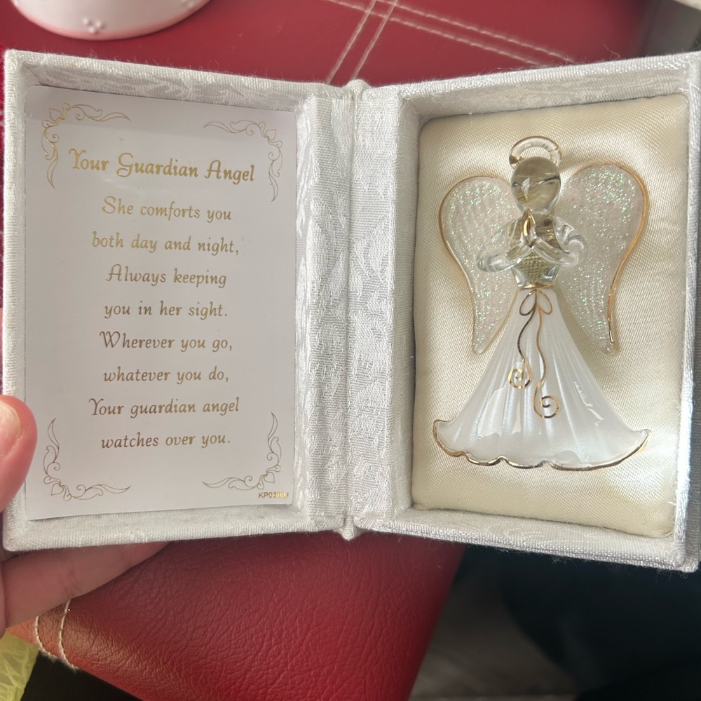 Shimmering Angel Figurine with Gold Accents